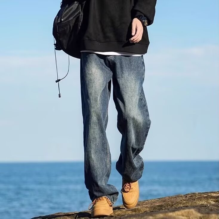 Quần Jeans Nam Denim Co Giãn Với Dây Rút Phù Hợp Mặc Hàng Ngày