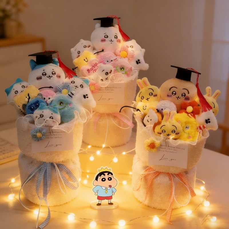 Chiikawa Usagi Hachiware Hangyodon Có Mũ Tốt Nghiệp Búp Bê Sang Trọng Bó Hoa Tốt Nghiệp Cho Lễ Tốt Nghiệp Quà Tặng Ngày Nhà Giáo