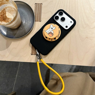 Ốp bảo vệ chân đế họa tiết chú chó con dễ thương cho iPhone 11 12pro 13promax 15pro 15promax 14promax 14 pro 16 pro max 16 plus 17 pro 17 promax chain silicon bảo vệ