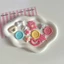 Set Charm Gấu Dâu và Ngôi Sao xanh Pastel Cute Kawaii Mini – Charm Nút Áo Tim Ngôi Sao Màu Sắc Trang Trí Dép