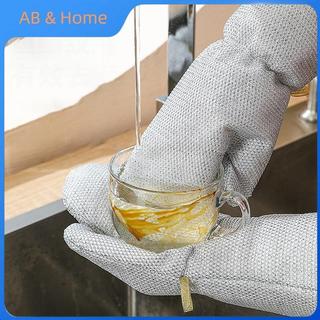 ABQ 1 / 2 Cái Găng Tay Vệ Sinh Công Việc Nhà Dây Thép Bóng Đĩa Rửa Găng Tay Nhà Bếp Chống Thấm Nước Bàn Chải Bát Dầu Hiện Vật Dụng Vệ Sinh VN