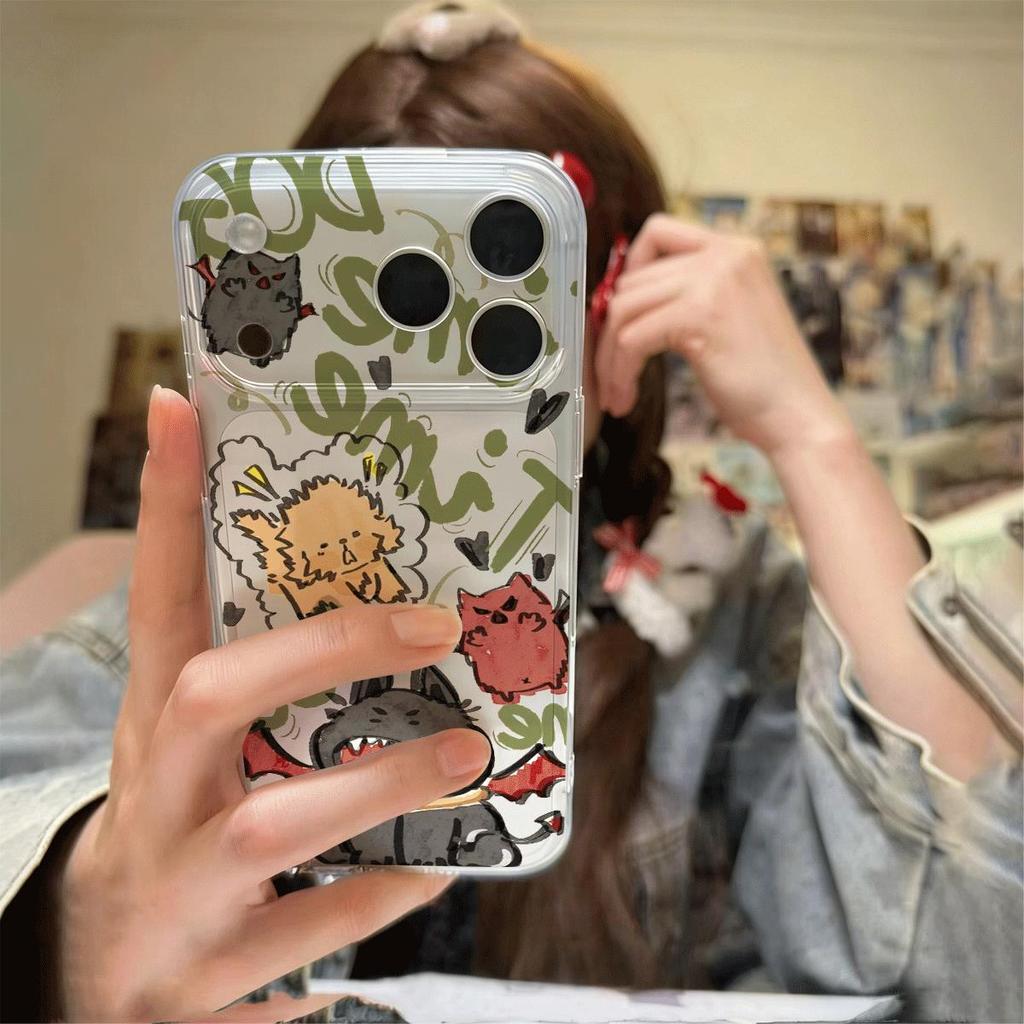 Thiên thần ma quỷ chóphù hợp với16vỏ ốp điện thoại iPhone17Air vỏ không gian14/13/11Pro