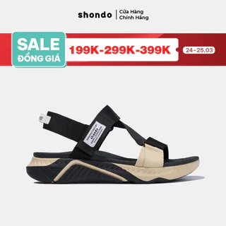 Giày Sandal Nam Nữ SHONDO F7 Racing Thời Trang, Êm, Nhẹ, Đi Học Đi Chơi Màu Đen Be F7R1125