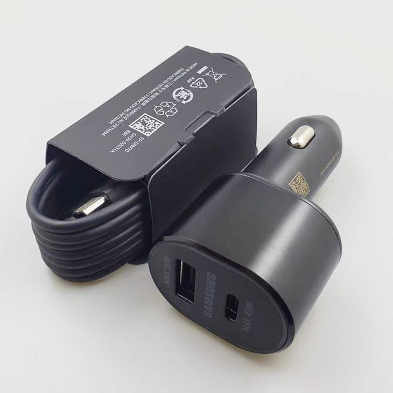 Samsung 60W Siêu Nhanh Xe Sạc Pd Usb Loại C Cổng Tự Động Cargador 45W Cho Galaxy S25 S24 S23 S22 Ultra Note 20 10 Plus A35 A55