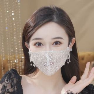 Mặt nạ chống nắng tua rua ren | Tấm che mặt tua dài giặt được