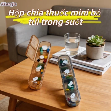 Hộp Thuốc Tuần 7 Ngày Nắp Chống ẩm，Hộp Chia Thuốc Mini Bỏ Túi Trong Suốt，trong Suốt Dễ Nhìn