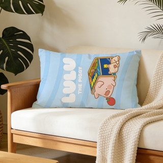 Vỏ gối hình chữ nhật bằng vải Polyester in một mặt Lulu The Piggy, Trang trí động vật hoạt hình dễ thương, Món quà thiết thực cho bạn bè (Không bao gồm chèn gối).