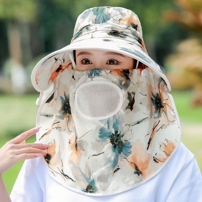 Mũ chống nắng vành lớn cho nữ, phù hợp đi xe đạp mùa hè, bảo vệ da khỏi tia UV