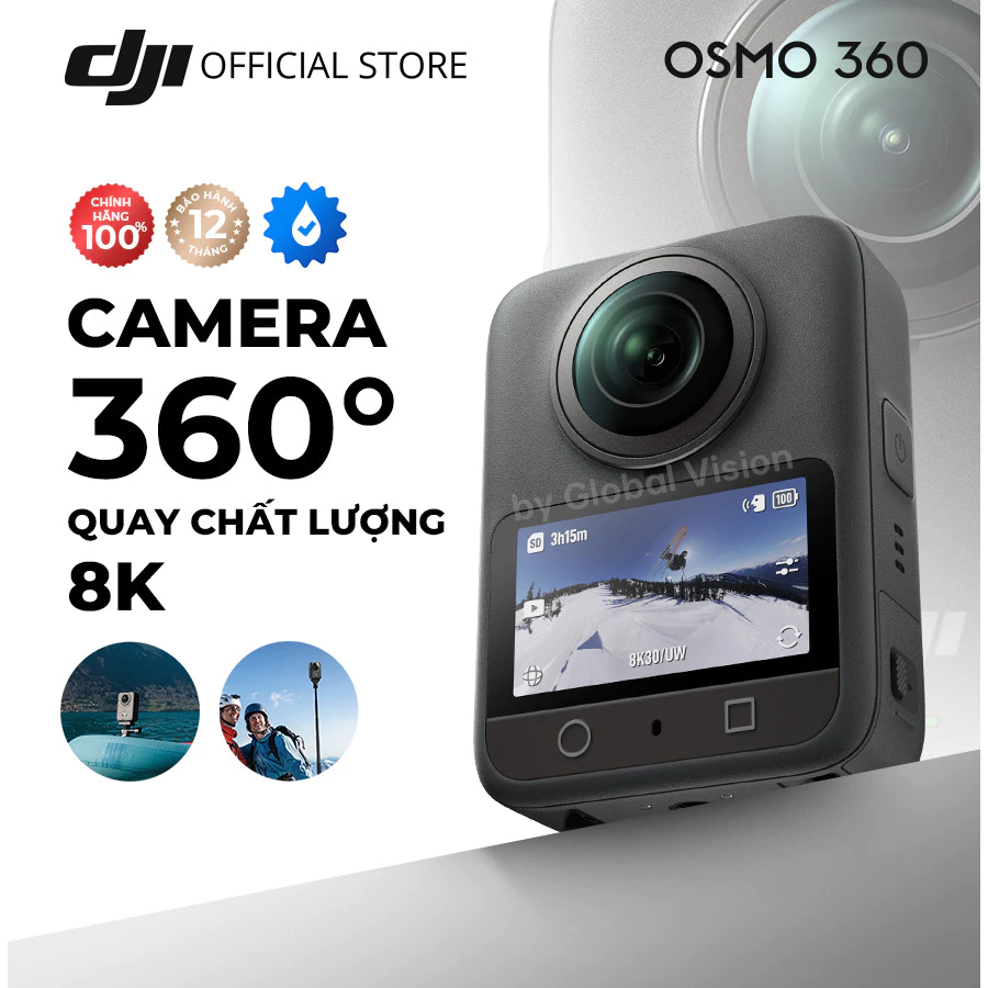 Camera hành động DJI Osmo 360 cảm biến 1/1.1 inch, quay video 360 độ đột phá chuẩn 8K (DJI O360)