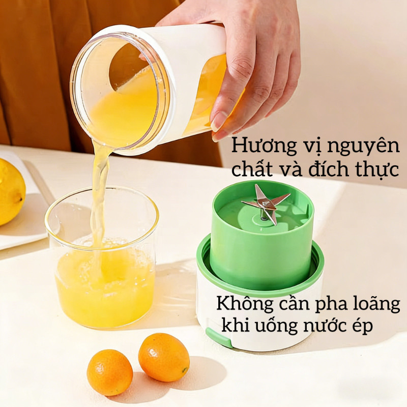 Máy Xay Sinh Tố Cầm Tay Mini 480ml - Máy Ép Trái Cây USB, Có Ống Hút, Dùng Du Lịch, Tiện Lợi