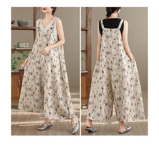 Khách hàng mới giảm giá! Áo liền quần cổ chữ V dáng rộng dành cho nữ, thiết kế truyền thống và nhẹ nhàng