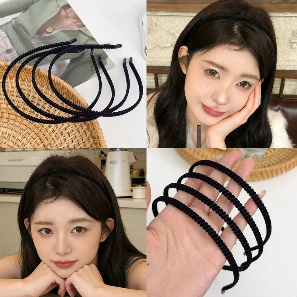 Băng Đô Màu Đen Nhẹ, Siêu Mỏng & Linh Hoạt Cho Tóc