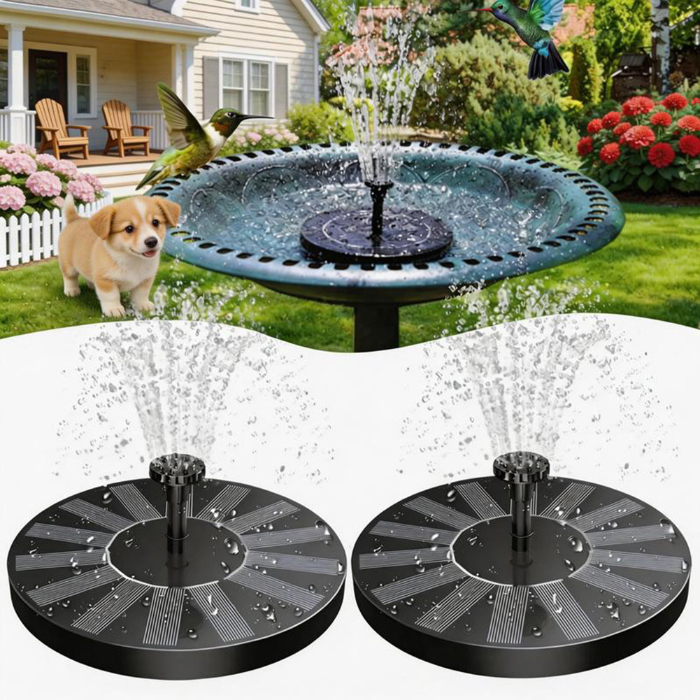 Đài phun nước năng lượng mặt trời 1,5w Không dây, Không pin. Máy bơm đài phun nước nổi mạnh mẽ cho đài phun nước sân vườn