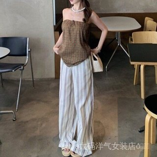 Bộ đồ hai mảnh nữ áo vest và quần sọc mùa hè - Thời trang hot