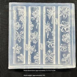 Khuôn làm móng bằng silicon 5 mảnh họa tiết hoa, trang trí móng tay nghệ thuật lập thể, sơn làm đầy khuôn cứu trợ
