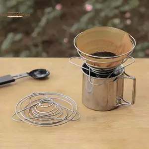 TRTR Có Thể Gập Lại Cà Phê Lọc Mùa Xuân Di Động Mini Cà Phê Lọc Giá Đỡ Thép Coffeeware Nhà Bếp Ăn Bar VN