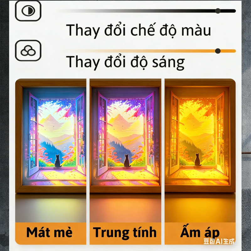 Tranh đèn Led chill để bàn, đèn ngủ decor phòng ngủ, quà tặng lễ tết, phong cảnh đẹp