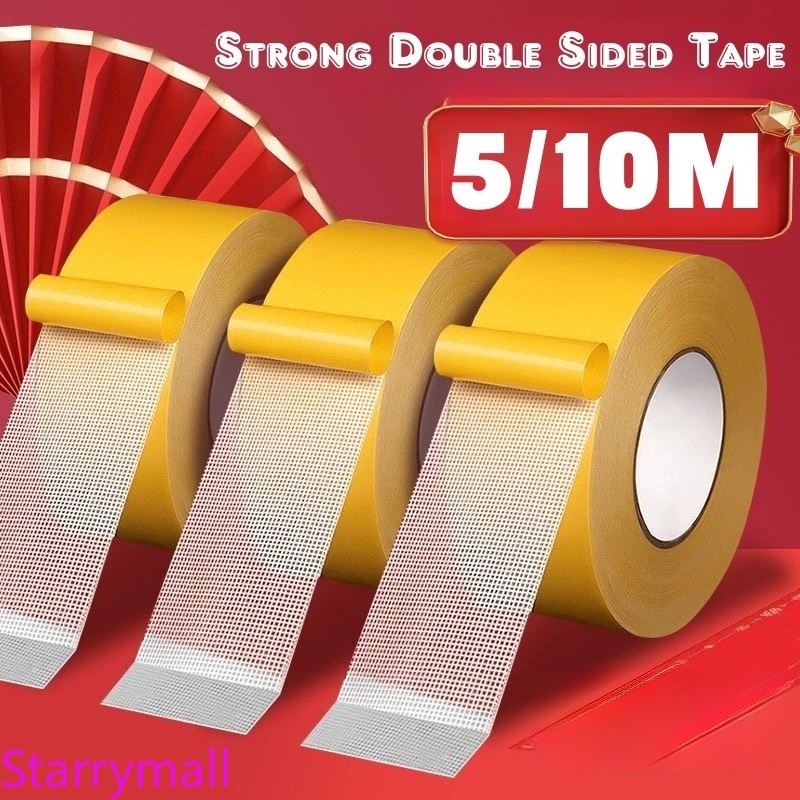Mới 5 / 10M Siêu Mỏng Mạnh Cố Định Hai Mặt Băng Dính Lưới Mờ Băng Chống Thấm Nước
