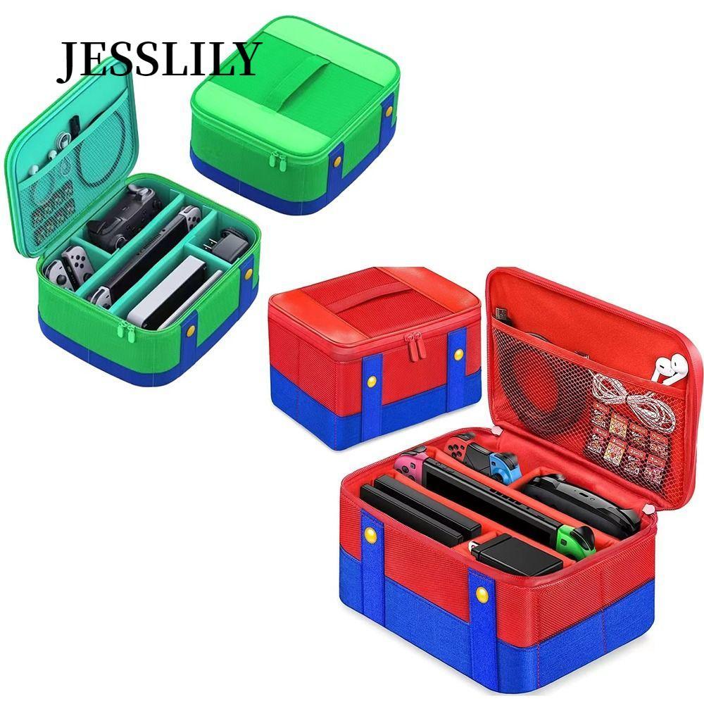 Túi lưu trữ JESSLILY, Bảo vệ mang theo di động bằng Nylon, Phụ kiện trò chơi chống sốc dung lượng lớn cho Switch OLED