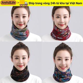 JOYFULLIFE Khăn choàng Cotton mềm mại, Khăn quàng cổ in hình mùa thu đông dành cho nữ, Khăn trùm đầu thời trang bảo vệ cổ đa năng
