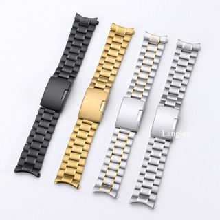 Arc Cong End Dây đeo đồng hồ bằng thép không gỉ nguyên khối 16mm 18mm 20mm 22mm 24mm Khóa gấp năm hạt Khóa phổ thông Nam SEIKO Diver Đen Vàng Bạc