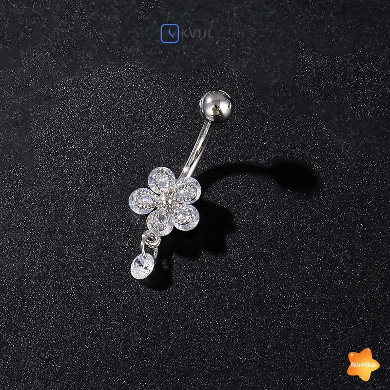 [KvJJL-t] Nhẫn rốn hoa bằng thép không gỉ Vòng xỏ lỗ rốn dành cho nữ Cô gái Nhẫn xỏ khuyên bụng gợi cảm Trang sức cơ thể mới