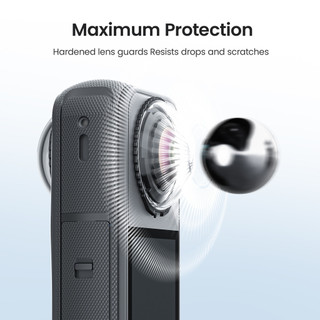 Dành cho Insta360 X4 Air, nắp ống kính có khóa bảo vệ, nắp ống kính bảo vệ ống kính thủy tinh có thể tháo rời, phụ kiện camera hành động