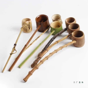 Thìa múc nước bằng tre cán dài, dùng cho trà/rượu/tưới cây, phong cách Nhật Bản, thân thiện môi trường