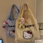 Túi đeo vai một vai di động bằng vải Canvas kitty phong cách dễ thương dành cho người đi lại Túi đeo vai dung tích lớn