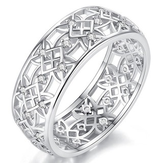 Sản phẩm mới Tinh tế Nhẫn Zircon dát siêu nhỏ Nhẫn cặp đôi hoa rỗng tinh tế Thay đổi sang PDT5