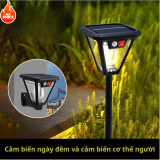 Đèn Cắm Vườn Năng Lượng Mặt Trời 2 Tính Năng Thông Minh Cảm Biến Chuyển Động Người Chống Nước IP65 đèn đường ngoài trời