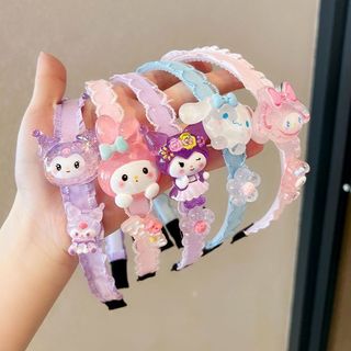 Băng đô Kuromi cho bé – Bản rộng mềm nhẹ, không siết đầu, phụ kiện hoạt hình dễ thương