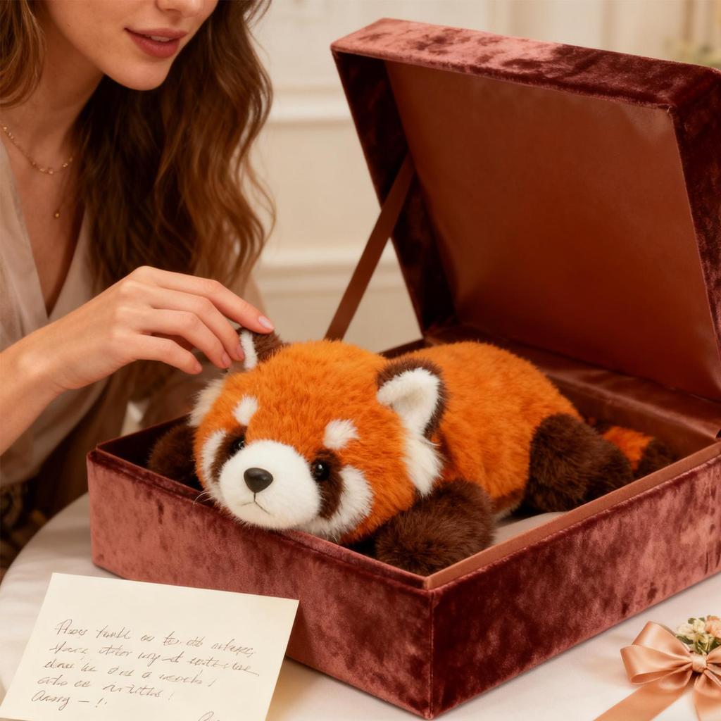 Gấu Trúc Đỏ Sang Trọng Thú Nhồi Bông Dễ Thương Đồ Chơi Gấu Trúc Đỏ Thoải Mái Gối Ngủ Cho Trẻ Em Người Lớn Giường Sofa Sống