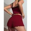 IAPPORTUNIA 2 Bộ đồ ngủ dệt kim gân dành cho nữ, Ren Trim Quần short viền rau diếp mềm, Nơ dễ thương Cami Crop Top Nữ