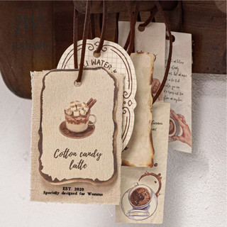 JIANWU Mảnh Khoảnh Khắc Dòng Vintage Cà Phê Phong Cảnh Nhãn Chất Liệu Cắt Dán Thêu Sò Nhãn Dán Sáng Tạo Tạp Chí Văn Phòng Phẩm