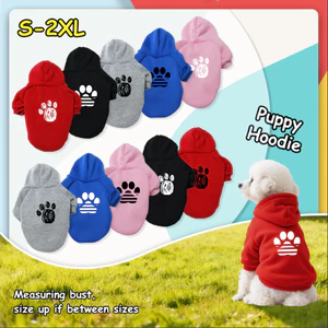 Size S-2XL: Áo hoodie cho thú cưng có móng vuốt gấu và chân chó, phong cách chui đầu, có sẵn 5 màu, mềm mại, thoáng khí, ấm áp, có thể giặt được bằng máy, thích hợp cho mọi giống chó nhỏ.