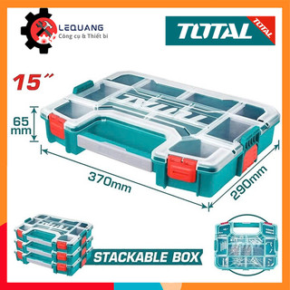 Hộp Nhựa Đựng Linh Kiện 12 - 15 Inch TOTAL TPBX1121 - TPBX1151 khóa nhựa, chất liệu nhựa PP, các hộp xếp chồng
