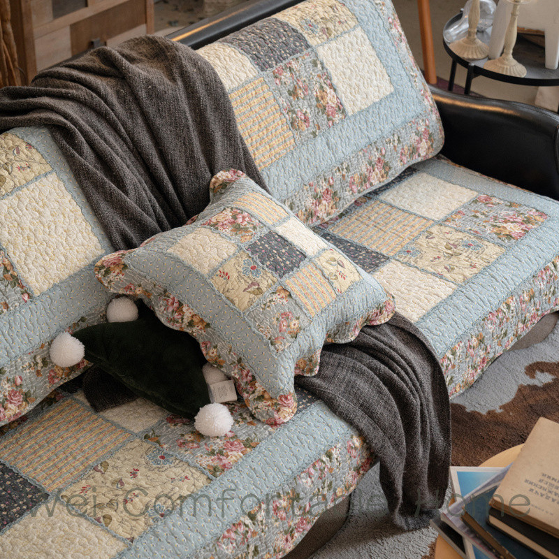 Ngoại Thương Retro Mục Vụ Cotton Chắp Vá Chăn Sofa Đệm Vải Đệm Bốn Mùa Đa Năng Chống Trơn Trượt Da Sofa Khăn Bao