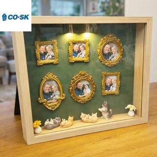 COUTR DIY Cat Mini Museum Silhouette Box, Familyand Cat Memory Photo Display Case Frame Silhouette Box có đèn VN