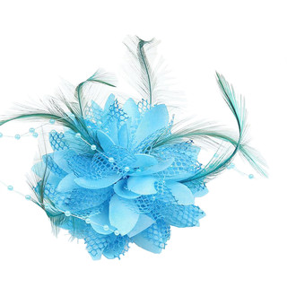 Phụ Nữ Tóc Lưới Hoa Lông Vũ Hạt Corsage Trâm Cài Cô Dâu Barrettes