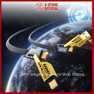 Dây sạc dù 4 trong 1 chống gãy, cáp sạc nhanh 65W PD cho điện thoại, dây sạc dù siêu bền bỉ, tiện lợi - DS4D66W