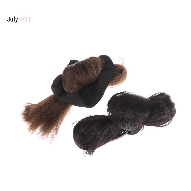 JULYHOT Tóc Tổng Hợp Bun Móng Vuốt Kẹp Tóc Với Dây Tóc Tự Nhiên Tóc Giả Lông Tơ Nâu Bla Bun Tóc Giả Phụ Kiện Tóc Massivedeals