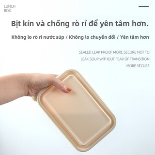 Hộp cơm trưa dùng một lần Hộp cơm trưa có thể phân hủy Hộp đóng gói mang đi Tinh bột ngô Hình chữ nhật Salad nhẹ Hộp cơm trưa thực phẩm