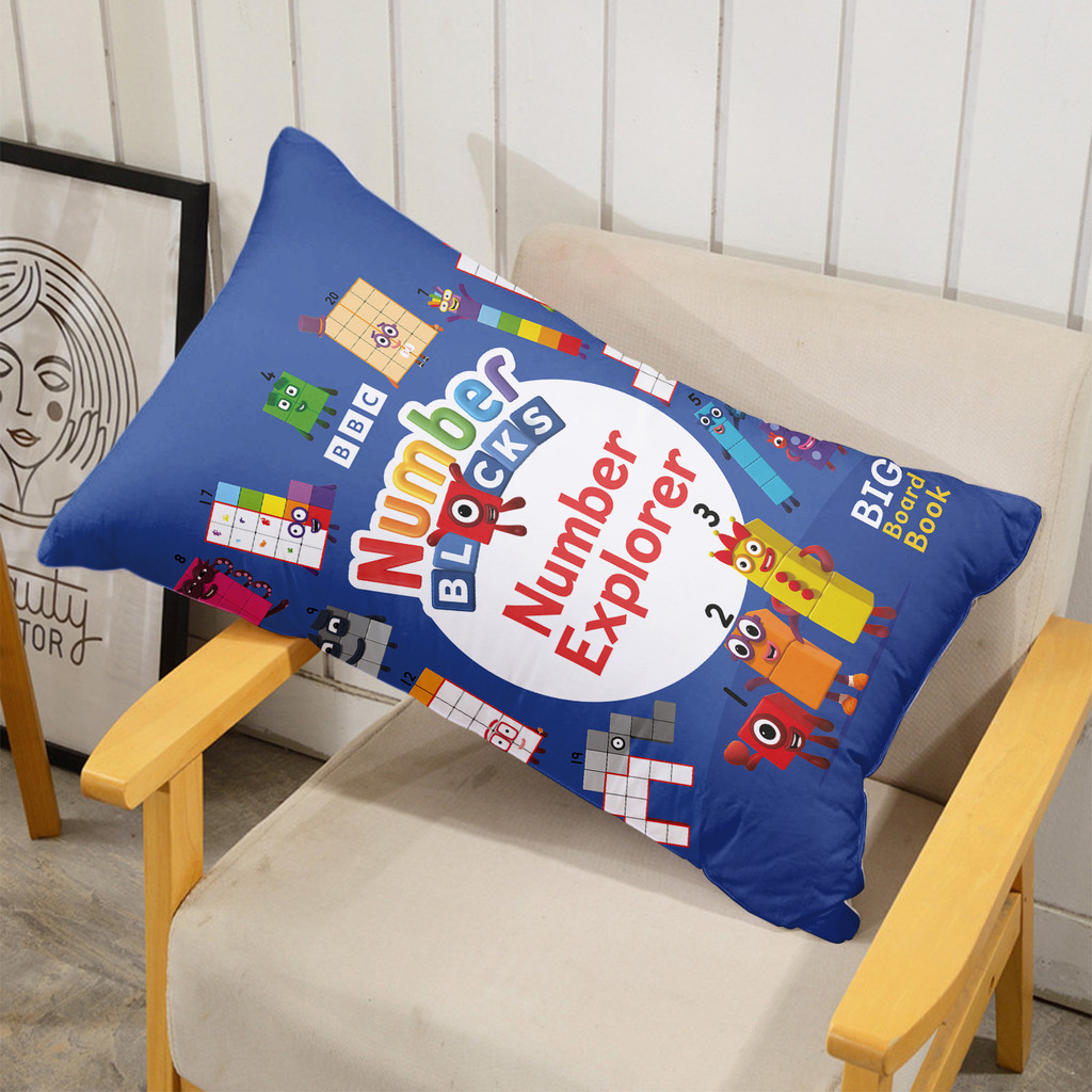 Hộp đựng gối Polyester hình chữ nhật một mặt hoạt hình, có thể giặt được, thích hợp để trang trí phòng khách giường Sofa (không bao gồm lõi)