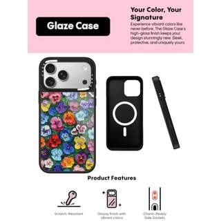 CASECASE X Pansy Garden Case Chống Trầy Xước Từ Hút Kính Dành Cho IPhone 17 Air 16 15 14 Pro Max Plus Ốp Lưng Cứng Có Hộp Khắc logo