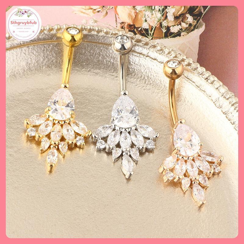 Nhẫn Rốn Zircon Steel Không Gỉ Cho Nữ - Phong Cách Punk Trend