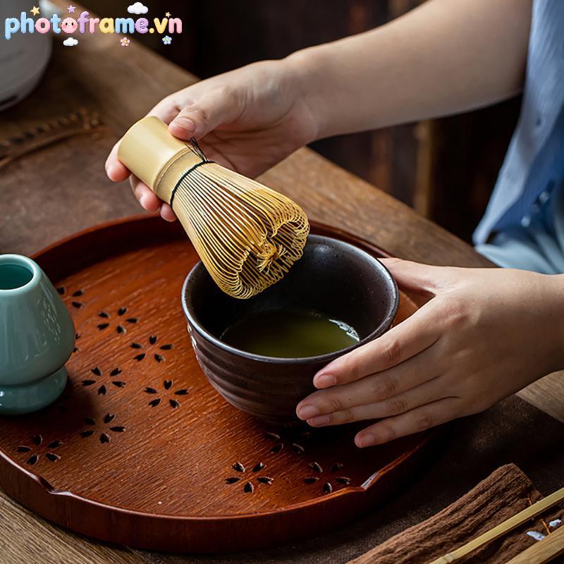 Photoframe Trà Nhật Bản Matcha Whisk (Chasen) Muỗng Trà (Chashaku) Trà Matcha VN