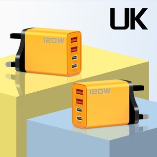 120W Sạc Đa Cổng Dual PD + Dual TYPE-Mobile Sạc Điện Thoại Đồng Hồ Đo Sạc Tiêu Chuẩn Anh Cắm 262.3