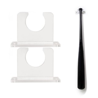 [CRUSH] 2 Móc treo gậy bóng chày, Giá đỡ gậy bóng chày Acrylic chắc chắn tiết kiệm không gian, Giá trưng bày dơi treo tường đứng chịu lực mạnh hiện đại