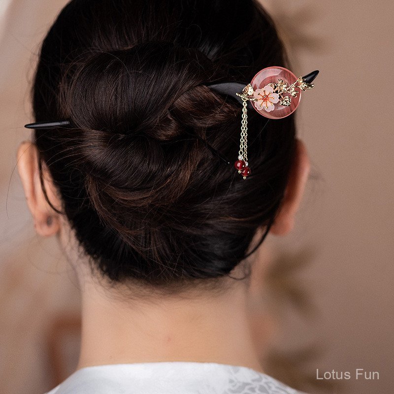 Phụ Kiện Tóc Hanfu Cổ Điển Khóa An Toàn Gỗ Đàn Hương Kẹp Tóc Nữ Mới Phong Cách Trung Hoa Cao Cấp Handmade DIY